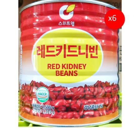 레드키드니빈스(스위트웰 2.5k) X6 대용량 업소용 샐러드재료 강낭콩 식자재마트 통조림 식자재 통조림콩 멕시칸요리