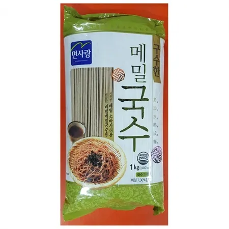 구수한 메밀국수(면사랑 1k) 1개 식자재 업소용 대용량 냉 면사랑 메밀 칠갑농산 모밀국수 봉평 프레지당 저칼로리