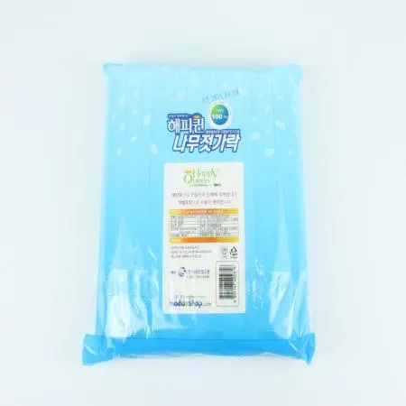 해피퀸- 위생젓가락 100매 일회용젓가락 나무젓가락 개별포장 식당용 카페 배달용 업소용 대량구매 일회용품 이미지