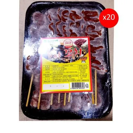 닭염통꼬지(4단 금미 청하 400g) 20개 식자재 업소용 대용량 은행 이미지