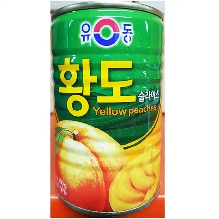 황도복숭아캔(슬 유동 400g)X24 슬라이스 카페디저트 과일음료재료 식자재 대용량과일 업소용캔 황도캔 복숭아캔
