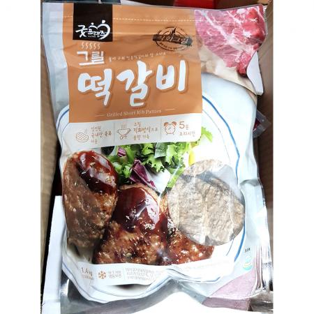 그릴떡갈비(굿프랜즈 140g x10입 1.4K) X6 떡갈비 냉동떡갈비 굿프랜즈떡갈비 업소용 식자재 대용량 식당 급식 반찬