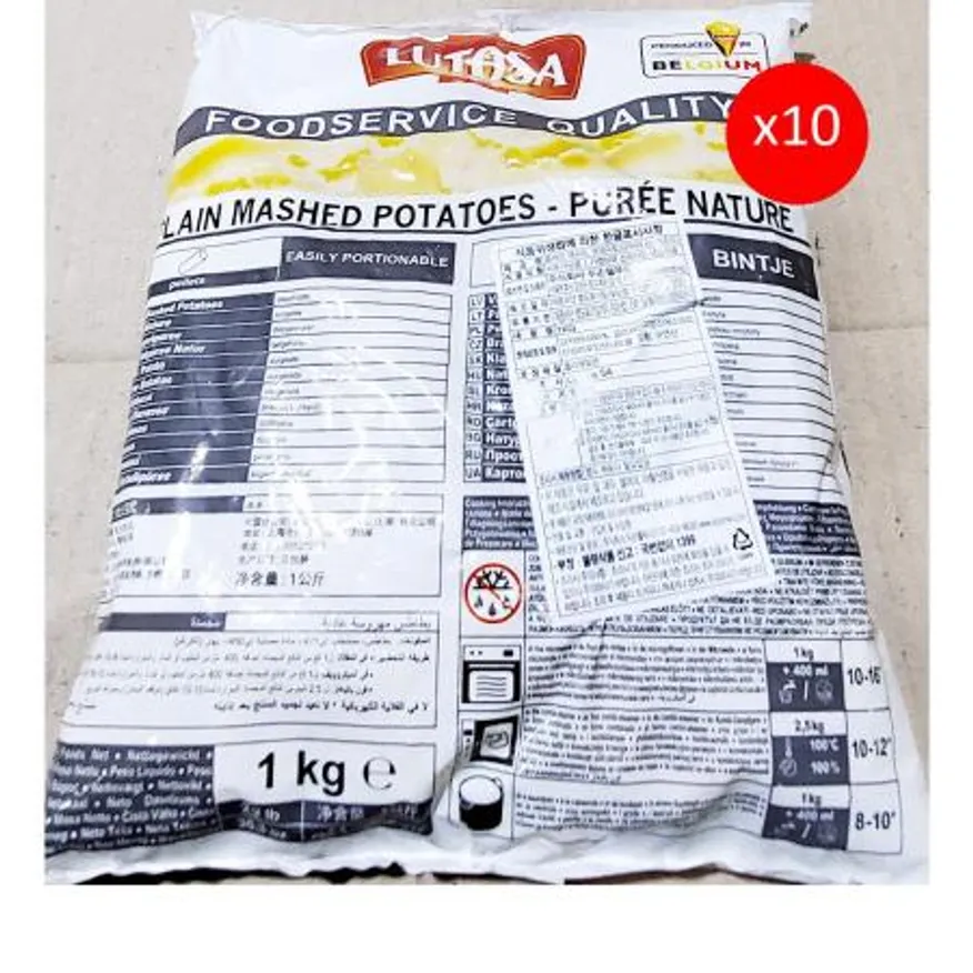 루토사 플레인매쉬드포테이토(1K) X10 업소용 플레인 매쉬드포테이토 으깬 감자 퓨레 매쉬 포테이토 식당 카페 급식 대용량 이미지