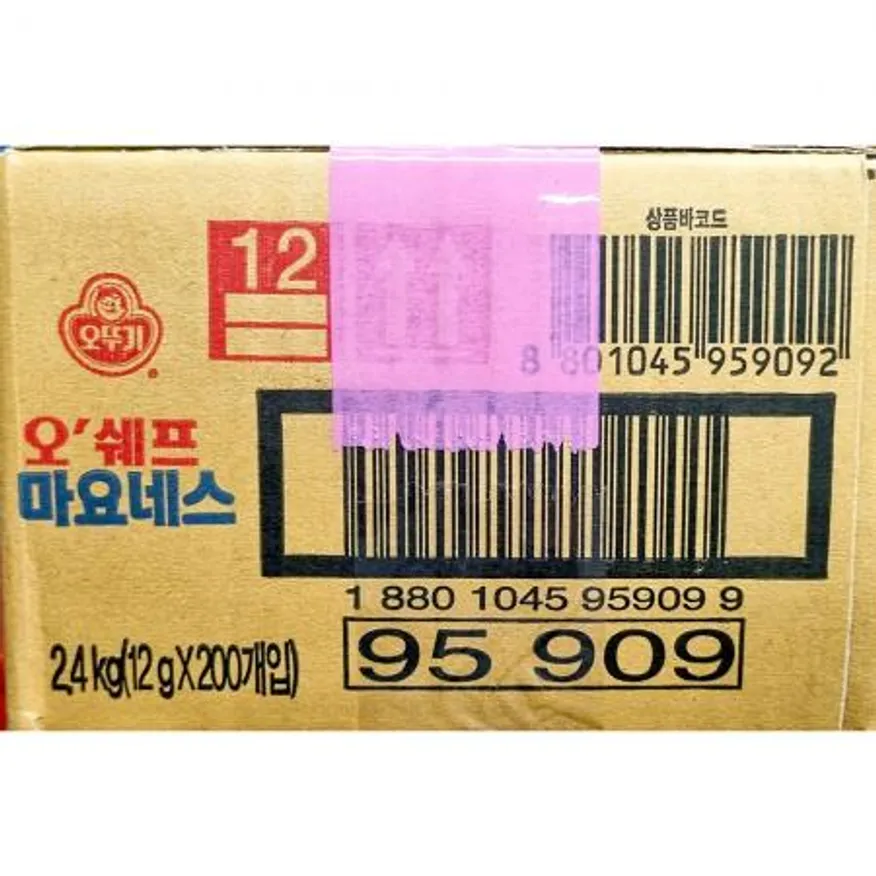 일회용마요네즈(오쉐프 12g x200 2.4K) 마요네즈 개별포장마요네즈 업소용마요네즈 소스 드레싱 샐러드소스 식자재 대용량마요네즈 오쉐프마요네즈 이미지