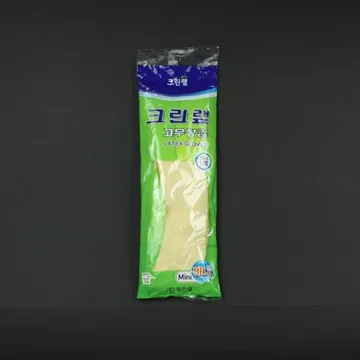 크린랩 - 고무장갑 미니 아이보리 1개 식자재 업소용 대용량 크린랩 크린 크린랲 면코팅 천연 요리 설거지 제이큐 용품