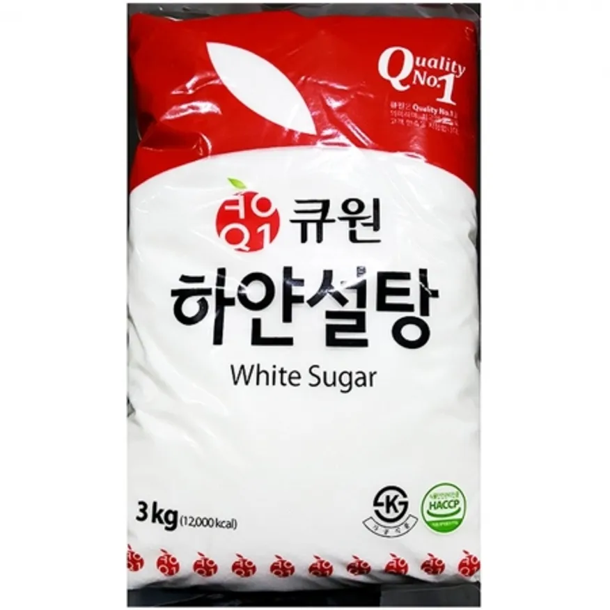 백설탕(삼양 3K) 8개 식자재 업소용 대용량 백설탕 삼양 일회용설탕 백설 큐원 유통 쌍 백설설탕 제일제당 이미지