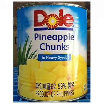 파인애플캔(청크 돌 3k) 1개 식자재 업소용 대용량 디저트 파인애플 벌크 통조림 화채 레드와인비니거
