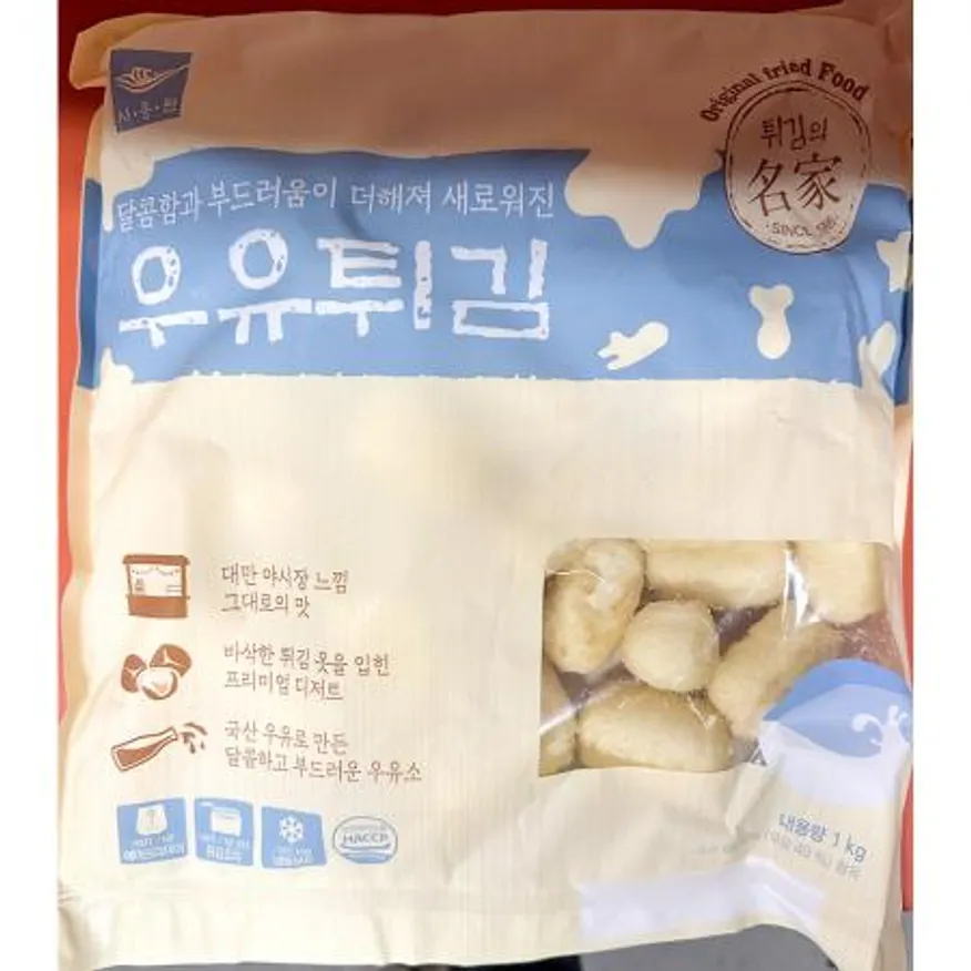 우유튀김(사옹원 19g x50입 1K) X5 냉동우유튀김 튀김 디저트 업소용 식자재 대용량 카페 분식집 학교간식 이미지