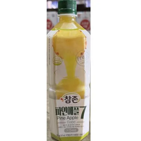 파인애플원액(참존식품 835ml) 12개 식자재 업소용 대용량 참존 차그림 청솔 참존식품 카페 엠씨몰 감식초 프리스 유기농
