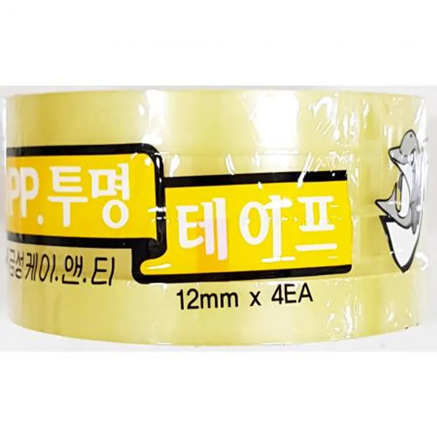 투명4절테이프(금성 12mmx25mx4개)X10개 사무용품 포장용품 생활용품 문구 산업용품 투명테이프 opp테이프 박스테이프 이미지