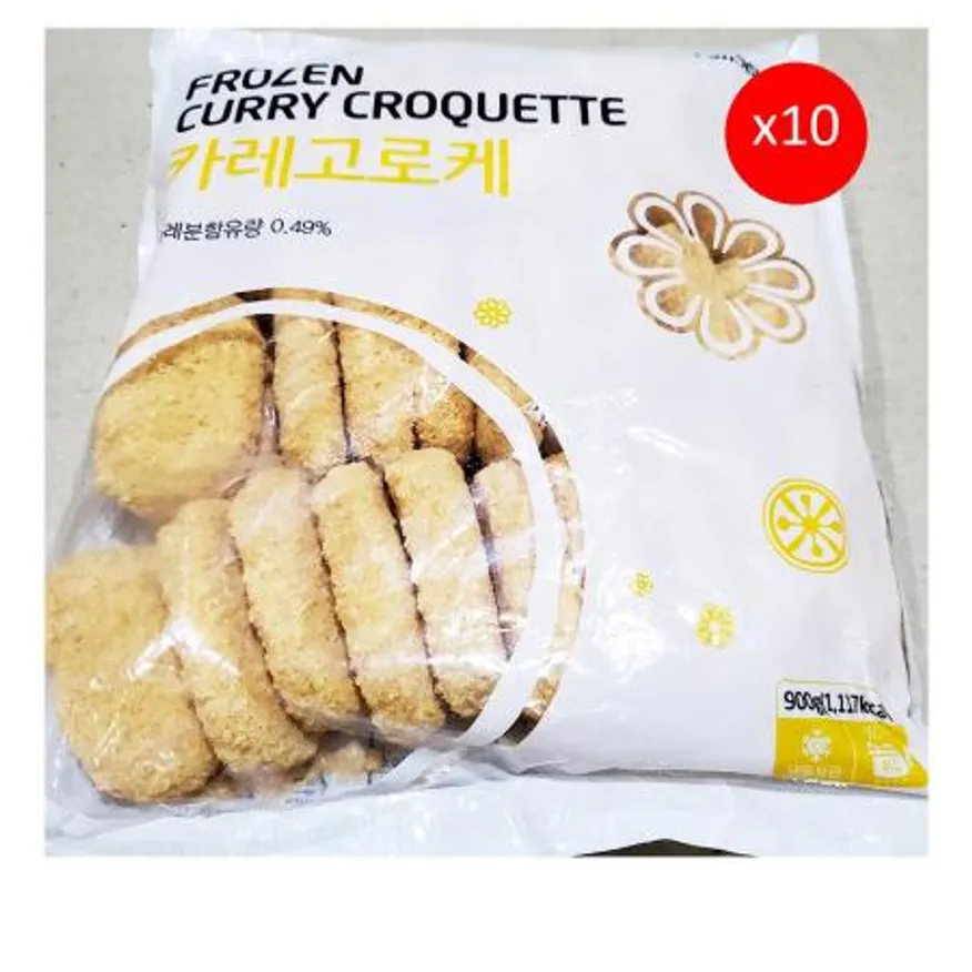 랜시푸드 카레고로케(30g x30개 900g) X10 냉동고로케 업소용고로케 식자재고로케 분식집메뉴 대용량고로케 학교급식메뉴 튀김류 간식용튀김 냉동간식 이미지
