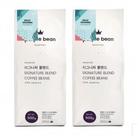 VCM 고소한 디카페인원두 콜롬비아슈가케인 500g+500g 에스프레소머신용 1개 식자재 업소용 대용량 블렌딩 더 코지 골드 커피 당일로스팅 룸버스 갓볶은 너티초콜릿블렌딩 이미지