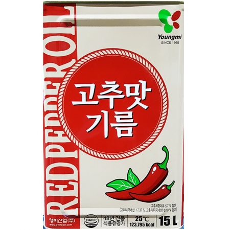 고추맛기름(영미 15L) 업소용 대용량 중식당 짬뽕재료 마라탕재료 고추기름 매운맛기름 풍미유