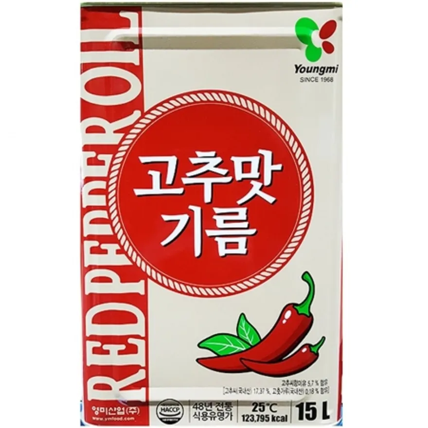 고추맛기름(영미 15L) 업소용 대용량 중식당 짬뽕재료 마라탕재료 고추기름 매운맛기름 풍미유 이미지