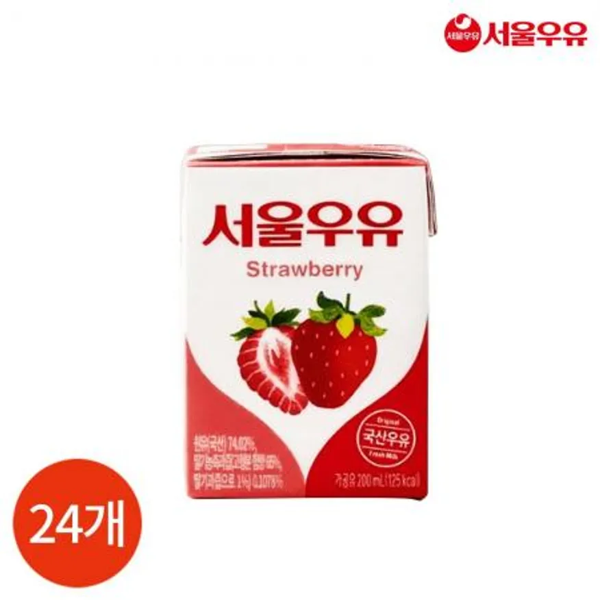 CL 서울우유 멸균 딸기우유 200ml x 24개 이미지