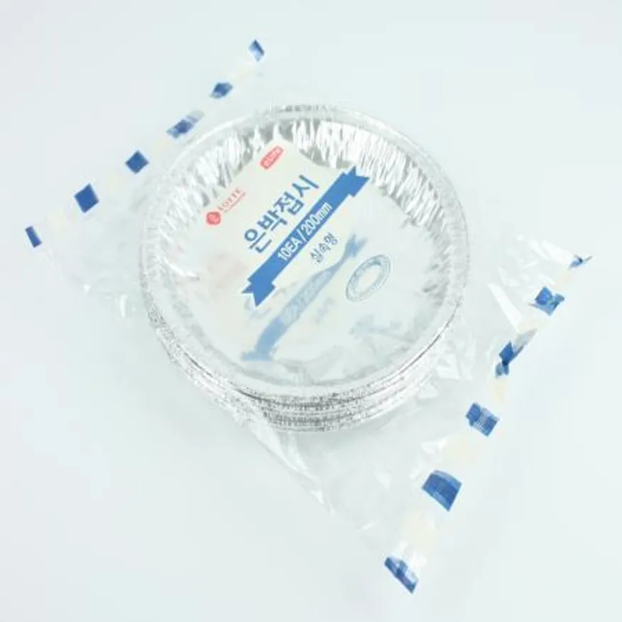 롯데-은박접시 30μ 200mm 일회용품 캠핑용품 일회용접시 알루미늄접시 은박용기 업소용 바베큐용품 야외용품 식당 이미지