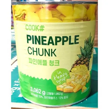 파인애플캔(쿡샵 청크 3.06K) 1개 식자재 업소용 대용량 델몬트 돌 파인애플캔 쿡샵 파인애플 이츠웰 썰어놓은 파인에플캔 삼양