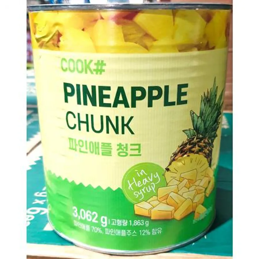 파인애플캔(쿡샵 청크 3.06K) 파인애플통조림 파인애플 파인애플청크 과일통조림 디저트재료 업소용 대용량 카페 식당 이미지