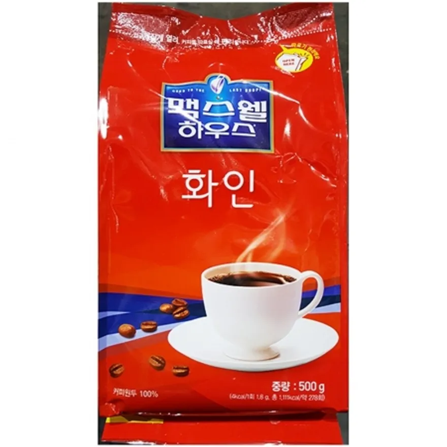맥스웰커피(화인 500g) 맥스웰하우스 인스턴트커피 커피가루 봉지커피 업소용 사무실커피 대용량 식자재 카페납품 이미지
