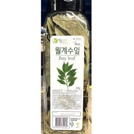 월계수잎(이슬나라 40g) 12개 식자재 업소용 대용량 월계수잎 향신료 동의한재 월계수 신영 이슬나라 스위트웰 화미 특 이미지