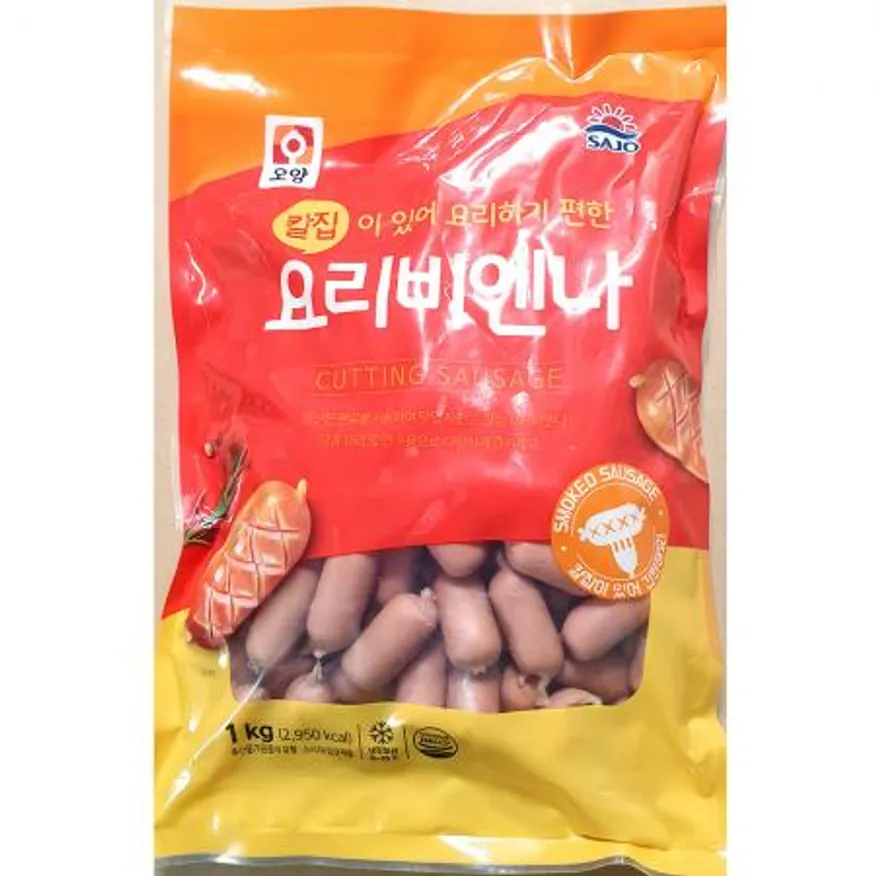 칼집비엔나 (오양 1K) 15개 식자재 업소용 대용량 오양 사조오양 소시지 하이 비엔나소시지 크레잇 비엔나 하림 롯데 이미지