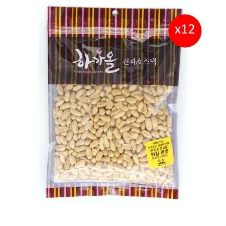 (하가올소)튀김땅콩(350g)X12 맥주안주 간식 볶음땅콩 견과류 주전부리 땅콩 식당용 호프집재료 업소용안주 조미땅콩