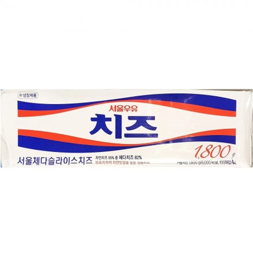 서울 체다슬라이스치즈(18gx100장) 1개 식자재 업소용 대용량 동원 체다슬라이스 슬라이스치즈 달디단마켓 피자재료 간식 서울 체다 썬리치 이미지