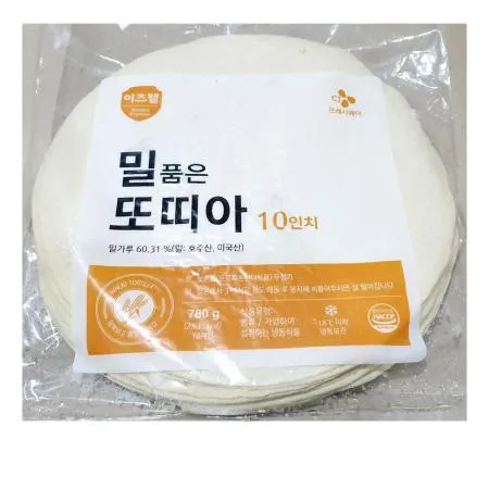 이츠웰 밀품은또띠아(10인치 12장 780g) 1개 식자재 업소용 대용량 또띠아랩 이츠웰 라레이나 인치 담두 와이케이글로벌 밀또띠아 단품메뉴 또띠아 이미지