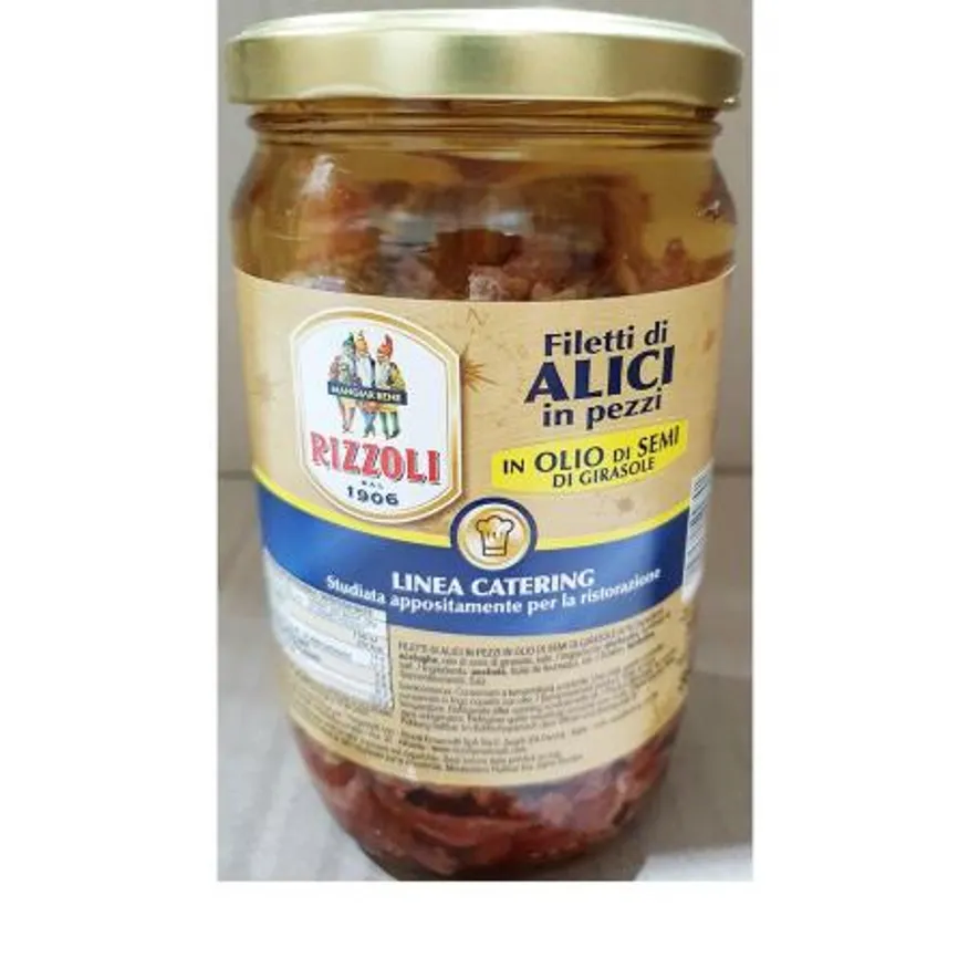 앤쵸비병(ALICI 보라티알 720g) 앤쵸비 엔초비 업소용 이탈리아요리 파스타재료 멸치절임 서양식품 레스토랑재료 샐러드재료 병앤쵸비 이미지