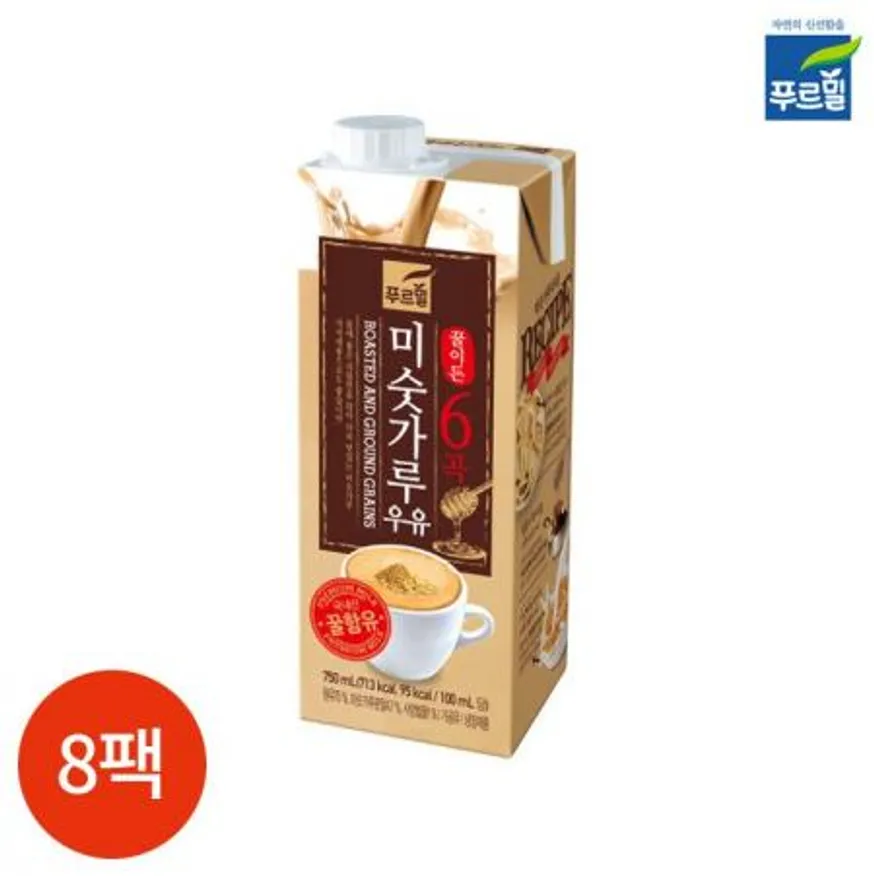 CL 푸르밀 꿀이든 6곡 미숫가루 우유 750ml x 8팩 이미지
