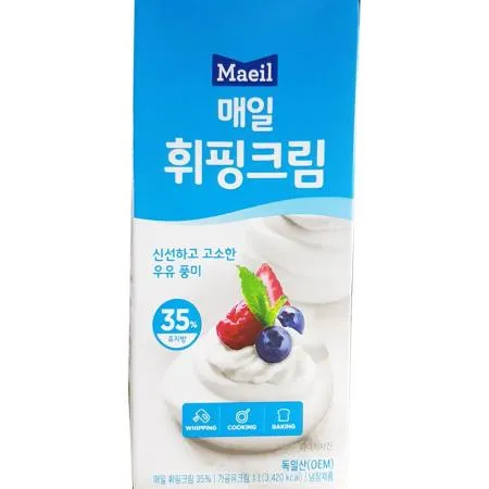 휘핑크림 (매일유업 동물성 35프로 1K)