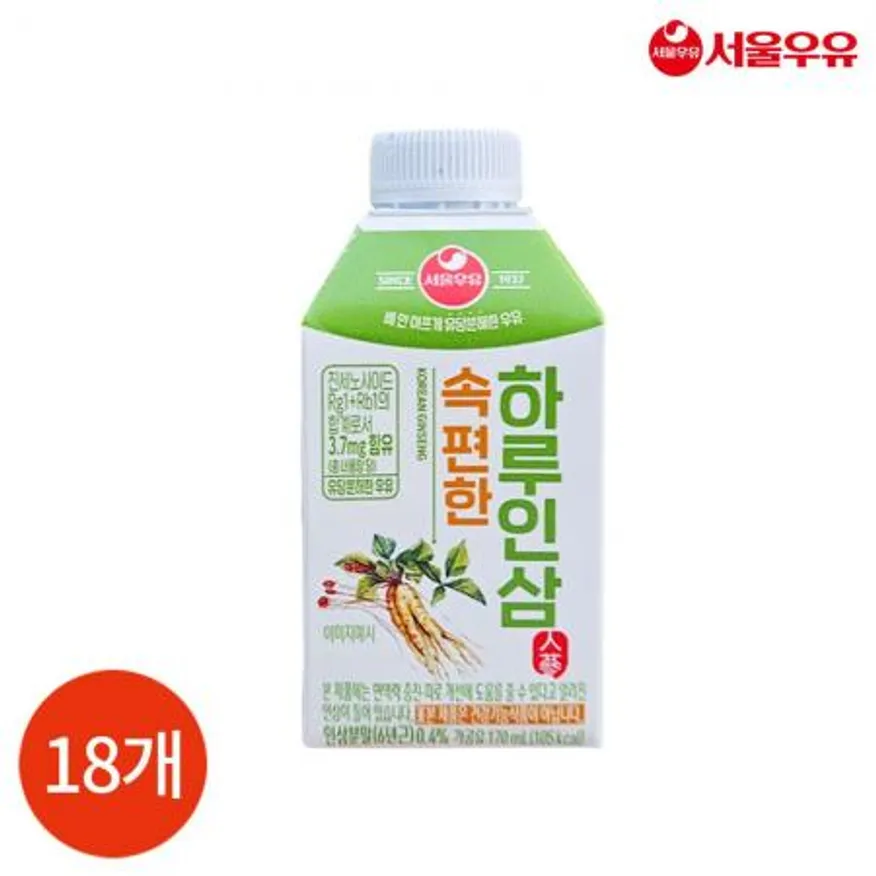 CL 서울우유 속편한 하루인삼 170ml x 18개 이미지