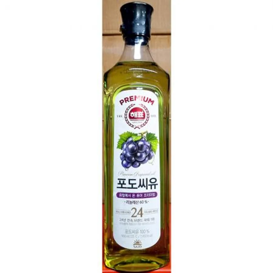 포도씨유(해표 900ml) 식용유 요리유 튀김용기름 볶음용기름 샐러드유 오일 업소용 식자재 이미지