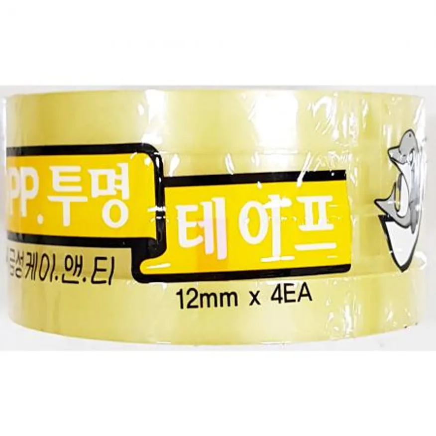 투명4절테이프(금성 12mmx25mx4개)X50개 이미지