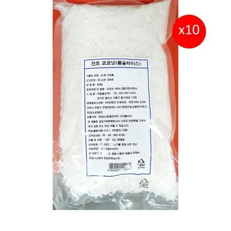 코코넛(슬라이스 400g 비앤지월넛 ) X10 코코넛슬라이스 업소용 대용량 카페재료 베이킹재료 제과재료 디저트토핑 식당재료