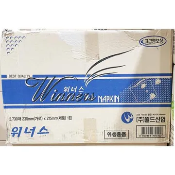 냅킨(대성산업 평판 위너스 2300매) 1개 식자재 업소용 대용량 테이블 냅킨 칵테일냅킨 고급냅킨유진 무형광 파트너 칵테일냅킨대성 업소용 주지
