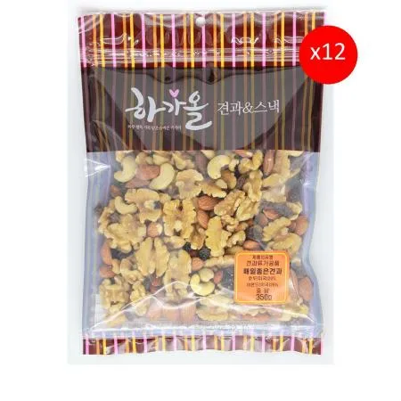 (하가올소)매일좋은견과(350g)12개 식자재 업소용 대용량 하가올소 더착한푸드 호두분태 토호 호박씨 마른안주 튀김마늘 땅콩초코볼 국산