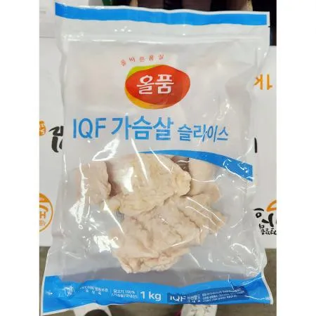 닭가슴살(올품 IQF 슬라이스 1K) 10개 식자재 업소용 대용량 코스트코 하림 노브랜드 아임닭 허닭 한끼통살 생 인생닭 이미지
