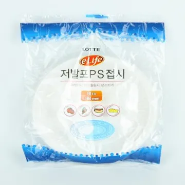 롯데-저발포PS접시 180Ø 1개 식자재 업소용 대용량 롯데 헤이지 캠핑 온랑 라타 지챠 차챠 가타 온가지사