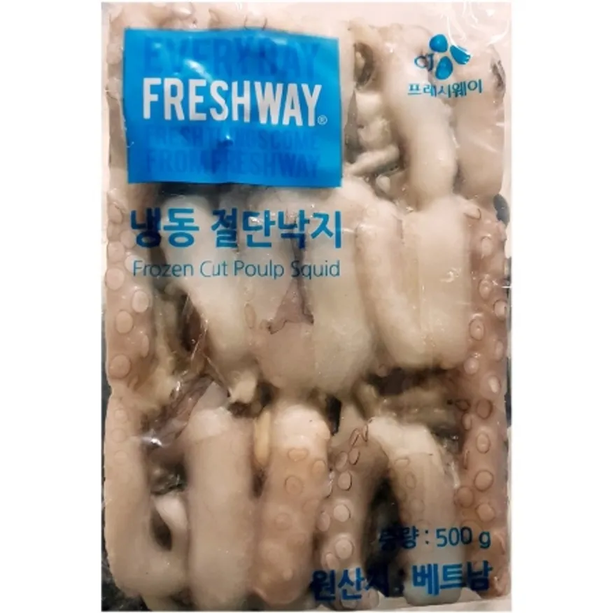 냉동 절단낙지 500g(M) 4개 식자재 업소용 대용량 이츠웰 냉동 절단낙지 절단 손질 주꾸미 훈훈수산 최상의 태국산 이미지