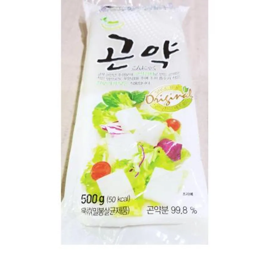 묵곤약(대신 500g) 곤약 식자재 업소용 식당재료 급식재료 다이어트식품 저칼로리 묵요리재료 샐러드재료 이미지