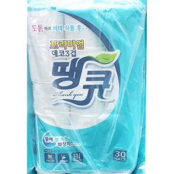 화장지(땡큐 25m 30롤 3겹데코 엠보싱) 3개 식자재 업소용 대용량 깨끗한나라 유한킴벌리 크리넥스 쌍용씨앤비 헬로키티 코스트코 노브랜드 최신제조 한예지