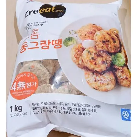 도톰동그랑땡(크레잇 냉동 1K) X6 동그랑땡 냉동동그랑땡 업소용 식자재 명절음식 반찬 냉동식품 대용량 간편식