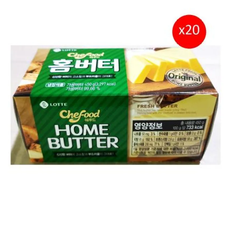 버터(롯데 450G) X20 롯데버터 업소용버터 식자재버터 대용량버터 제과제빵재료 카페버터 제빵버터 요리버터 식당버터 이미지