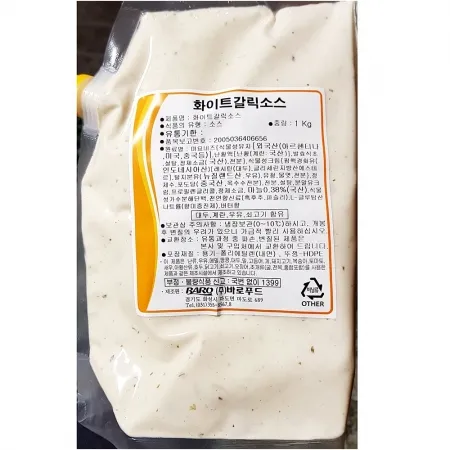 바로 화이트갈릭소스 1K 식자재 업소용 치킨소스 샐러드드레싱 튀김소스 갈릭소스 마늘소스 화이트소스