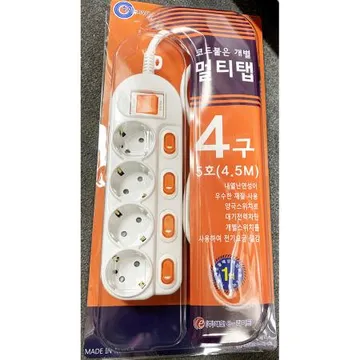 멀티탭(대한 개별 4구 5호 4.5m)X24개