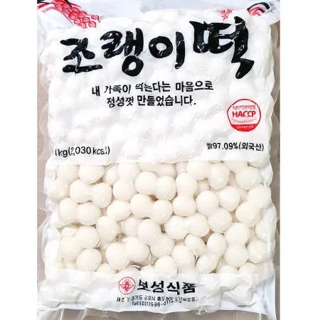 조랭이떡(보성 1K) 1개 식자재 업소용 대용량 보성 농협식품 쌀 조랭이 칠갑농산 농협 굿푸드 떡볶이 평화에프앤비