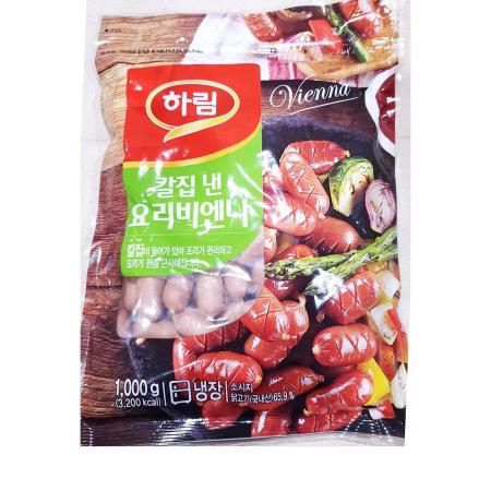 요리비엔나소시지( 하림 칼집 1k) 1개 식자재 업소용 대용량 오양 사조오양 소시지 하이 비엔나소시지 크레잇 비엔나 하림 롯데 이미지