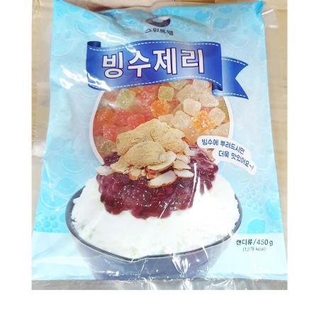 스위트웰 빙수용젤리(450g) 1개 식자재 업소용 대용량 스위트웰 리치스 빙수 해인 민트 부국 팥모아 젤리 팥빙수 이미지