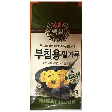 부침용 밀가루(백설 1k)X10 식자재 대용량 업소용 부침가루 백설밀가루 중력분 다목적밀가루